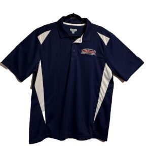 NAVY AND WHITE POLO WITH WING LOGO