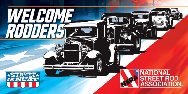 Welcome Rodders Banner Five Car Banner