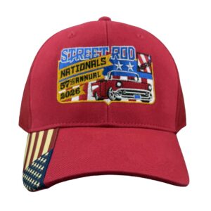 57th SRN Cap with Red Bill with Red Mesh Back