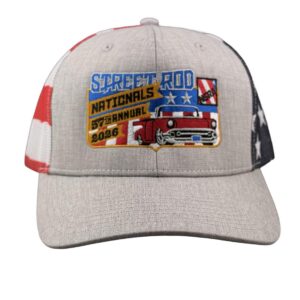 57th SRN Cap with Gray Front with Flag Mesh Back